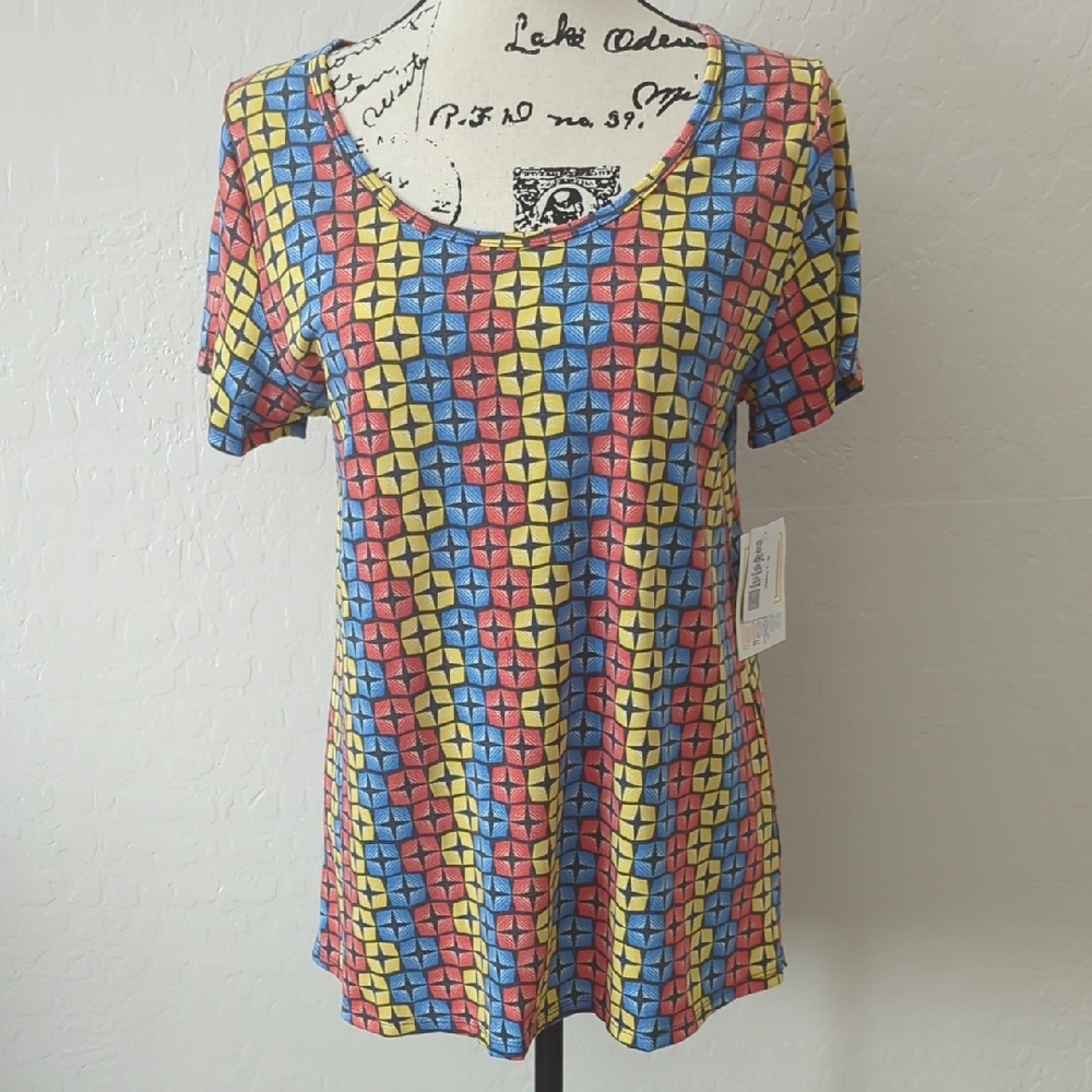 Lularoe M Classic Tee Colorful Geometric Women's Top